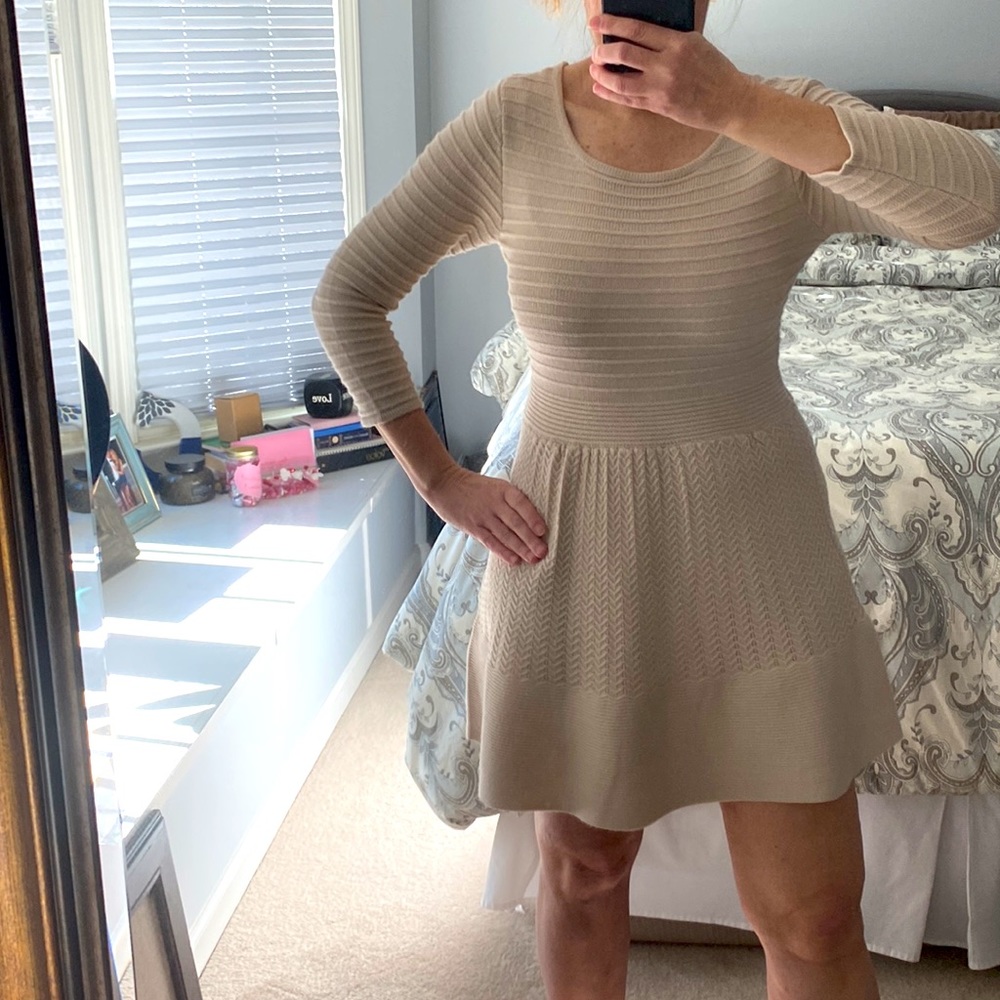 SWEATER KNIT Flare Skirt Sweater Dress - Picture 16 of 16